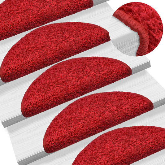 vidaXL Stair Mats 5 pcs 65x21x4 cm Red