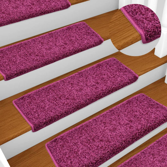 vidaXL Stair Mats 10 pcs 65x21x4 cm Violet