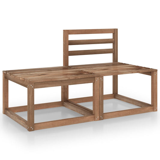vidaXL 2 Piece Garden Lounge Set Brown Impregnated Pinewood