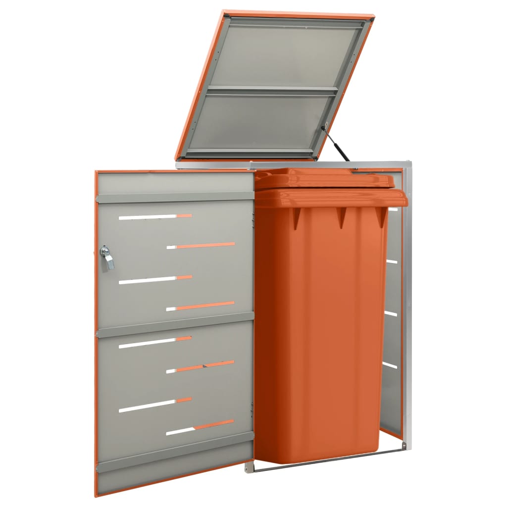 vidaXL Single Wheelie Bin Shed 69x77.5x115 cm Stainless Steel