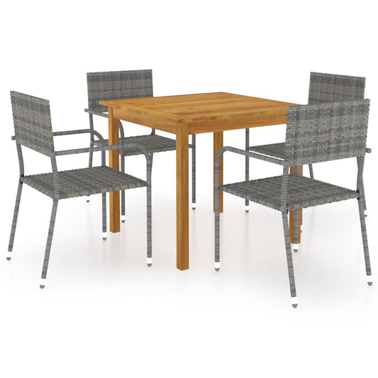 vidaXL 5 Piece Garden Dining Set Grey