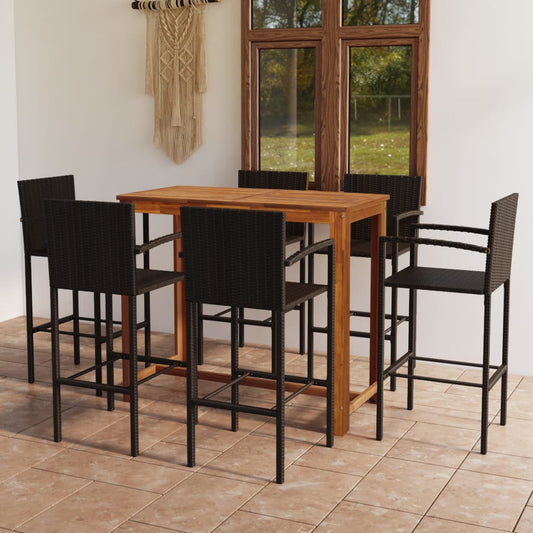 vidaXL 7 Piece Garden Bar Set Brown