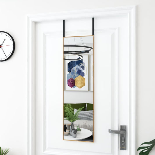 vidaXL Door Mirror Gold 30x100 cm Glass and Aluminium
