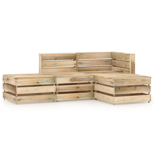 vidaXL 4 Piece Garden Lounge Set Green Impregnated Pinewood