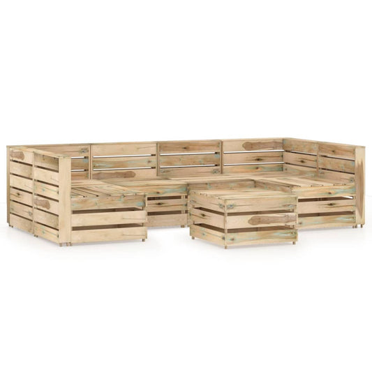 vidaXL 7 Piece Garden Lounge Set Green Impregnated Pinewood