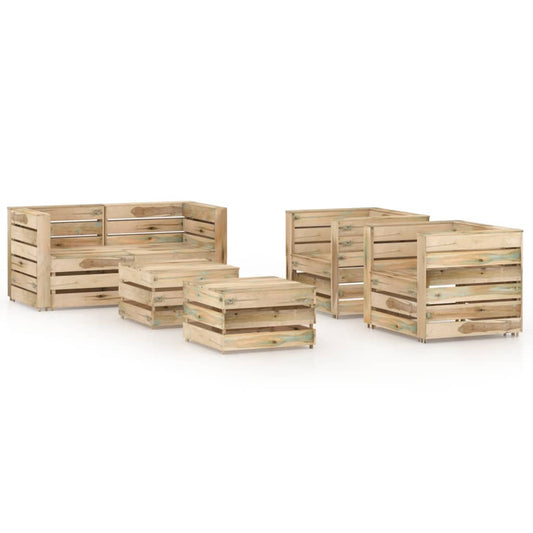 vidaXL 6 Piece Garden Lounge Set Green Impregnated Pinewood