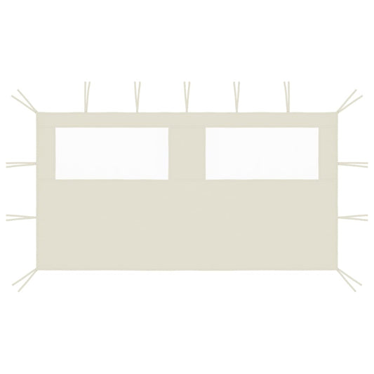 vidaXL Gazebo Sidewall with Windows 4x2 m Cream