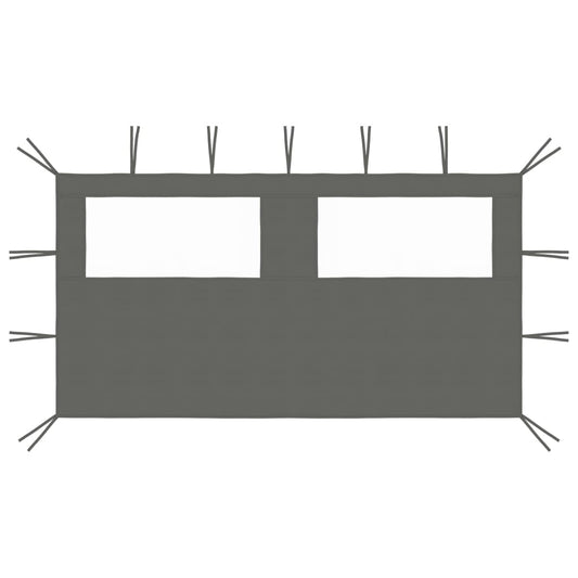 vidaXL Gazebo Sidewall with Windows 4x2 m Anthracite