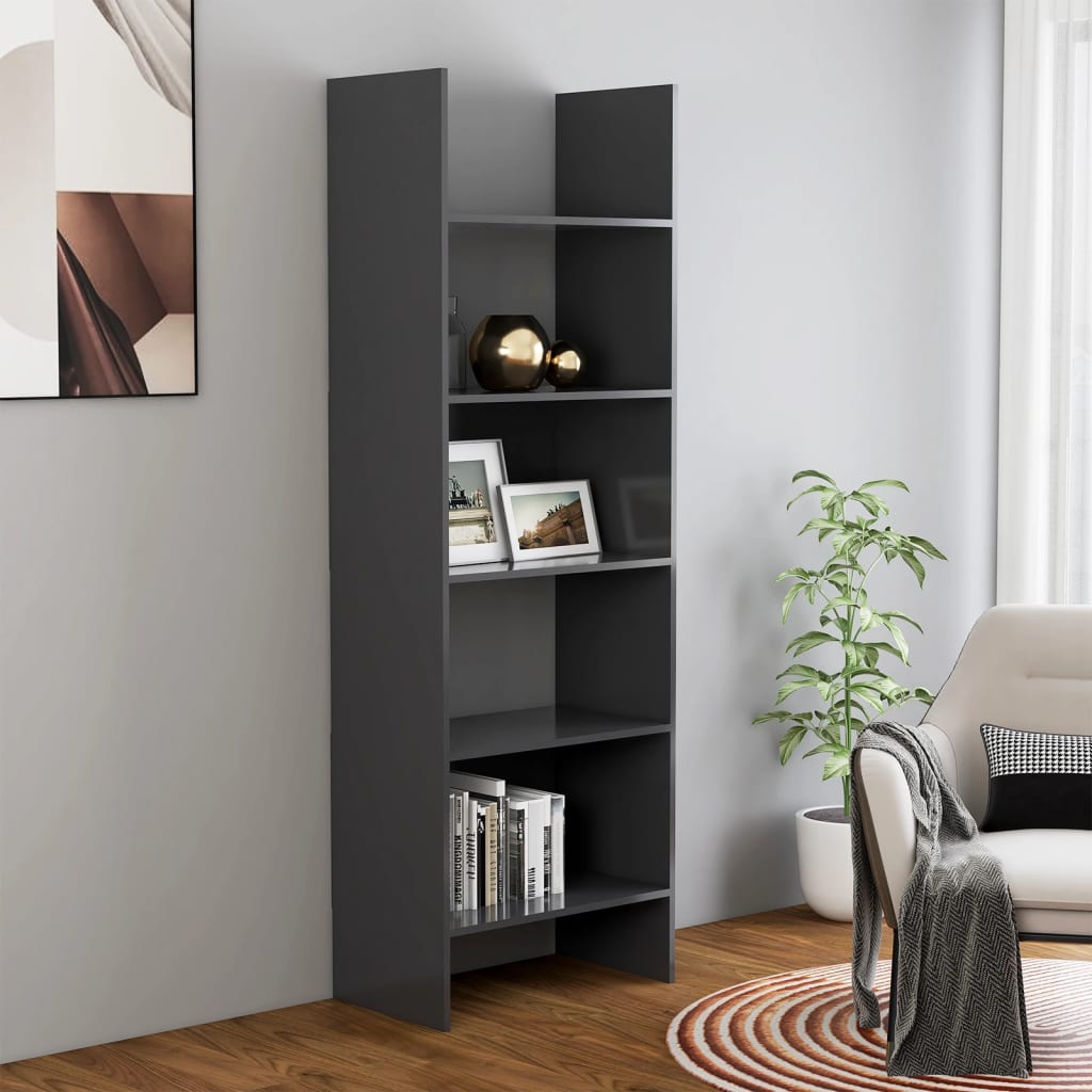 vidaXL Book Cabinet Grey 60x35x180 cm Engineered Wood