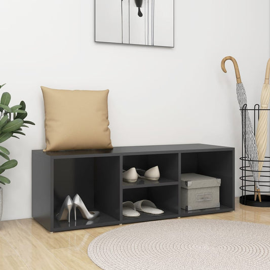 vidaXL Shoe Storage Bench Grey 105x35x35 cm Engineered Wood