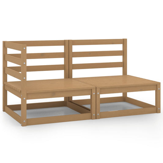 vidaXL 2 Piece Garden Lounge Set Honey Brown Solid Pinewood