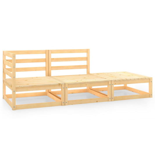 vidaXL 3 Piece Garden Lounge Set Solid Pinewood