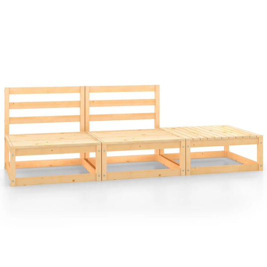 vidaXL 3 Piece Garden Lounge Set Solid Pinewood