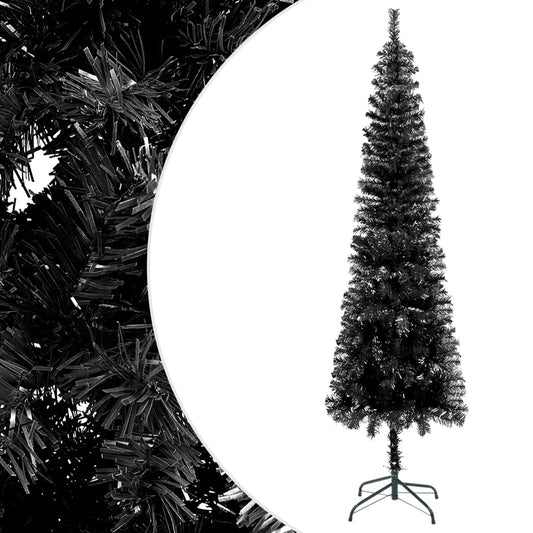 vidaXL Slim Christmas Tree Black 180 cm