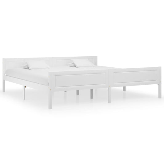 vidaXL Bed Frame Solid Pinewood White 200x200 cm