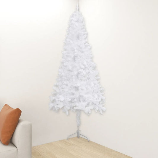 vidaXL Corner Artificial Christmas Tree White 240 cm PVC
