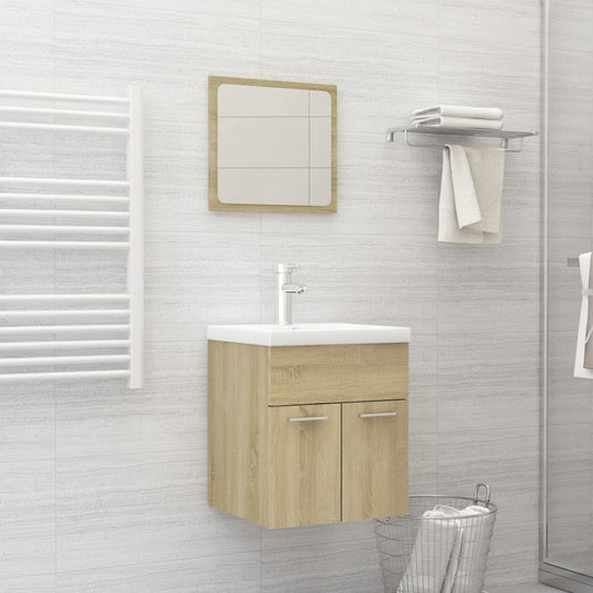 vidaXL Bathroom Furniture Set Sonoma Oak Engineered Wood