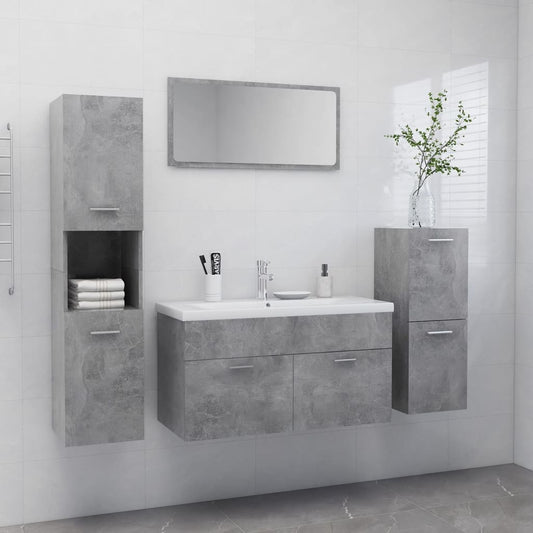 vidaXL Bathroom Furniture Set Concrete Grey Engineered Wood