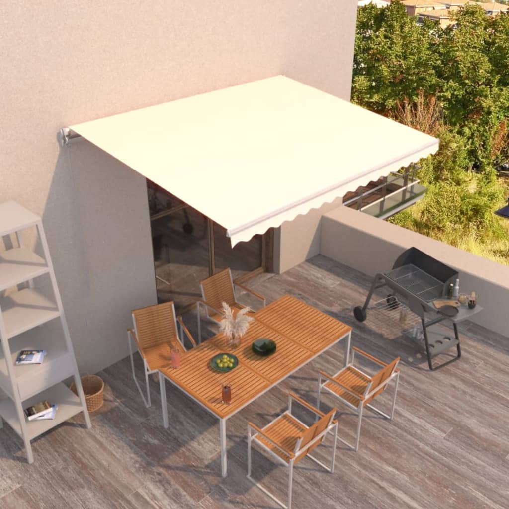 vidaXL Manual Retractable Awning 400x350 cm Cream