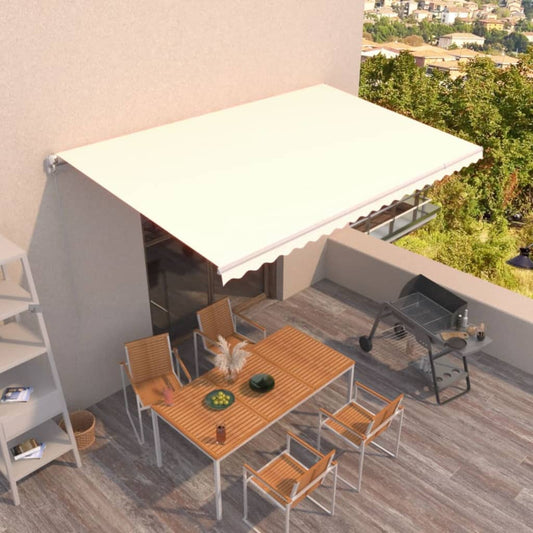 vidaXL Manual Retractable Awning 500x350 cm Cream