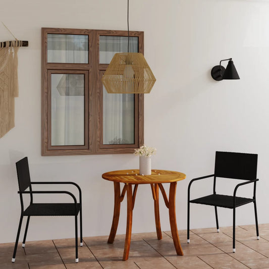vidaXL 3 Piece Garden Dining Set Black