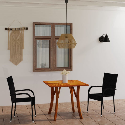 vidaXL 3 Piece Garden Dining Set Black