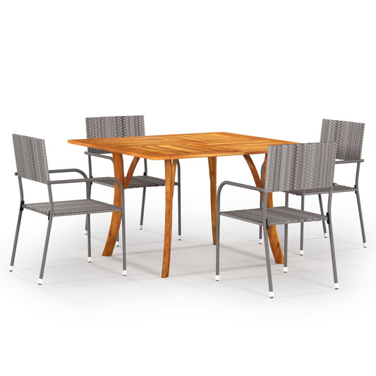 vidaXL 5 Piece Garden Dining Set Anthracite