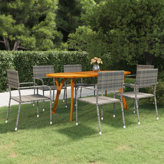 vidaXL 7 Piece Garden Dining Set Anthracite