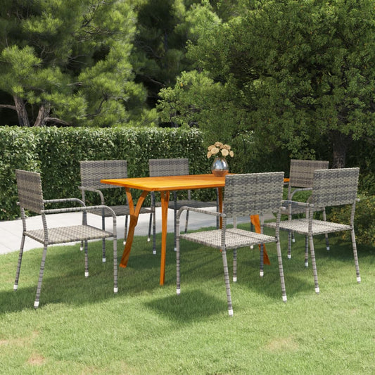 vidaXL 7 Piece Garden Dining Set Anthracite