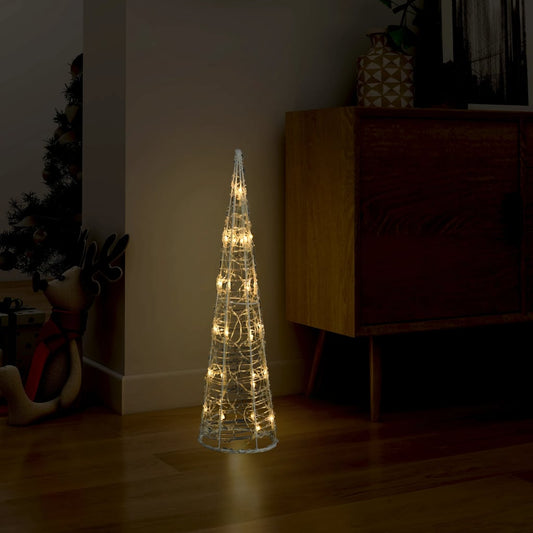 vidaXL Acrylic Decorative Pyramid LED Light Cone Warm White 60 cm