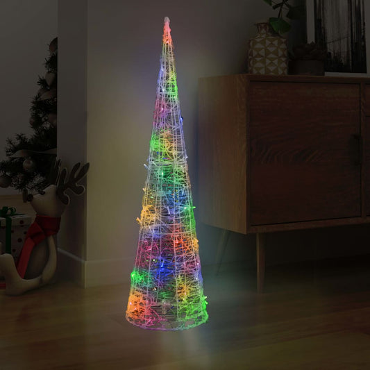 vidaXL Acrylic Decorative Pyramid LED Light Cone Colourful 120 cm