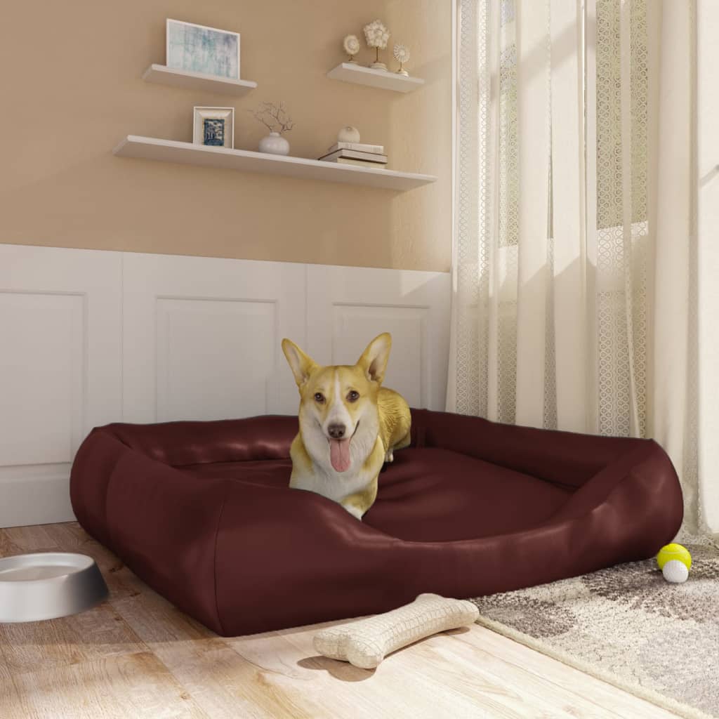 vidaXL Dog Bed Brown 120x100x27 cm Faux Leather
