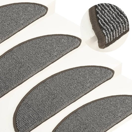 vidaXL Carpet Stair Treads 15 pcs Grey 56x17x3 cm