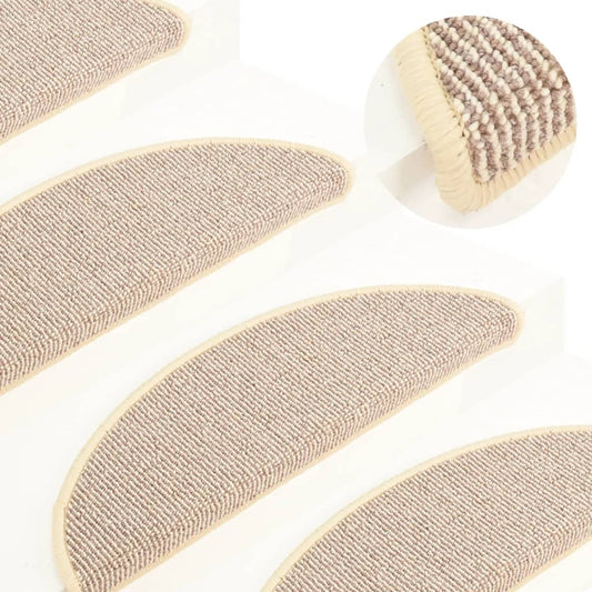 vidaXL Carpet Stair Treads 15 pcs White and Brown 56x17x3 cm