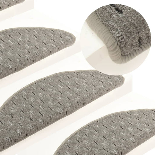 vidaXL Carpet Stair Treads 15 pcs Grey 65x21x4 cm
