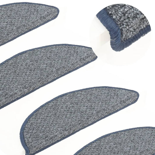 vidaXL Carpet Stair Treads 15 pcs Blue 56x17x3 cm