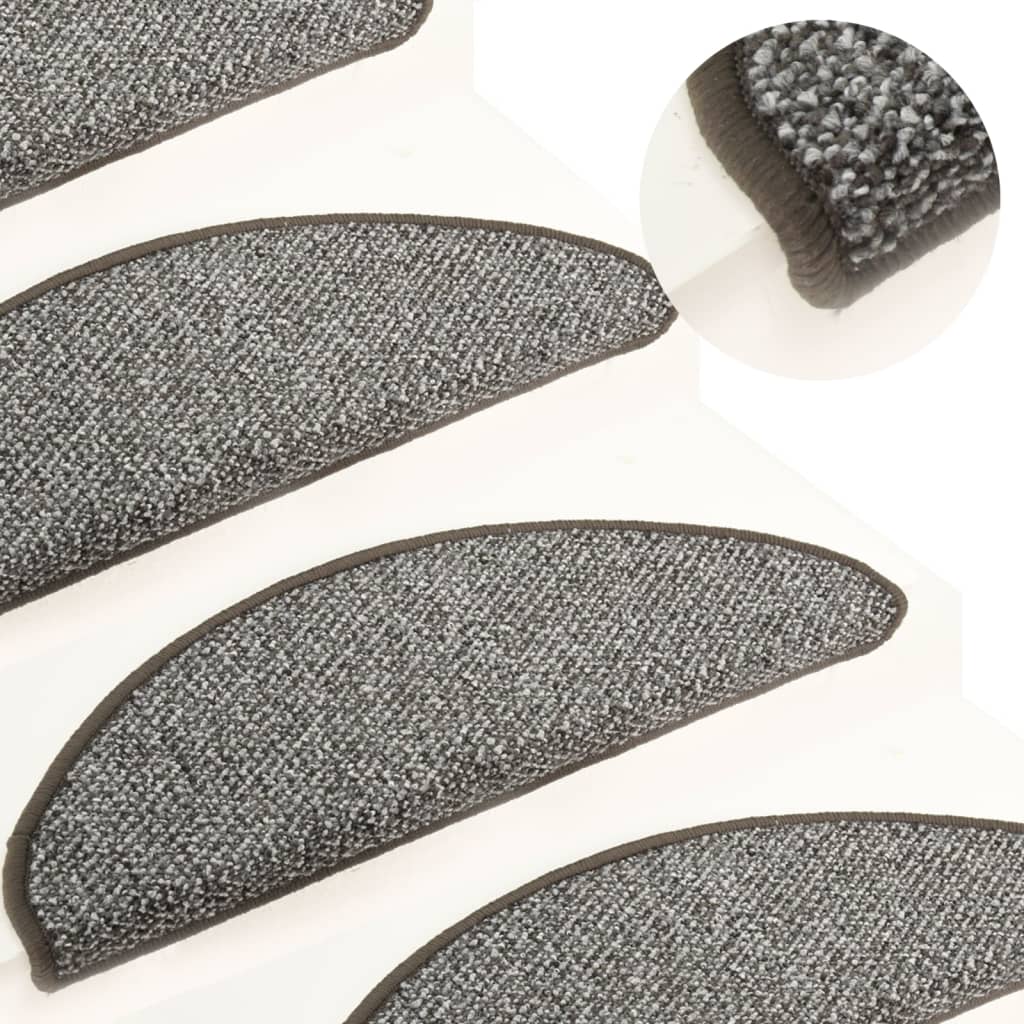 vidaXL Carpet Stair Treads 15 pcs Anthracite 56x17x3 cm