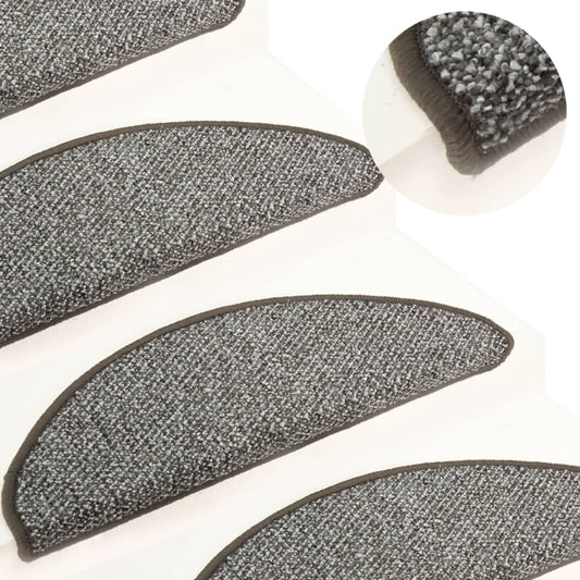 vidaXL Carpet Stair Treads 15 pcs Anthracite 56x17x3 cm