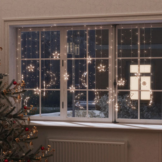 vidaXL Star and Moon Fairy Lights Remote Control 345 LED Warm White