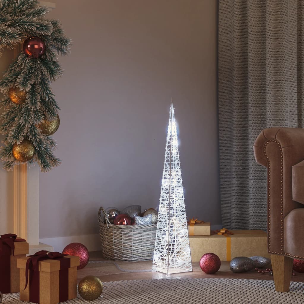 vidaXL Acrylic Decorative LED Light Cone Cold White 60 cm