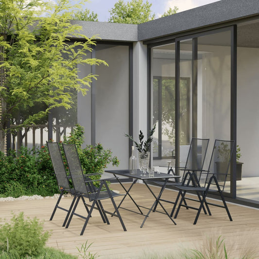 vidaXL 5 Piece Garden Dining Set Steel Anthracite