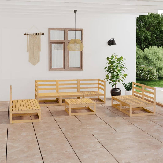 vidaXL 8 Piece Garden Lounge Set Solid Pinewood
