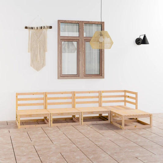 vidaXL 5 Piece Garden Lounge Set Solid Wood Pine