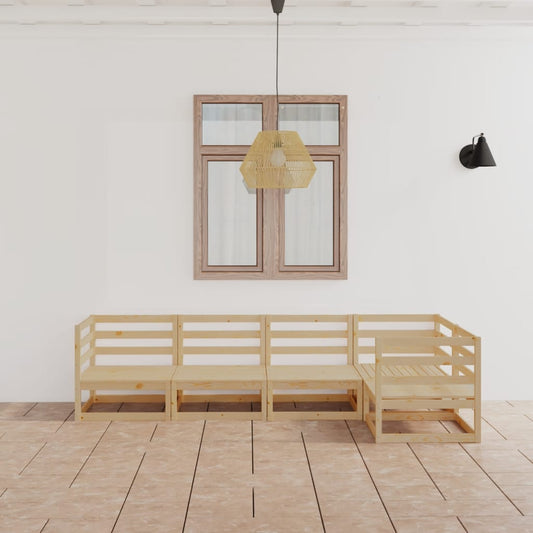 vidaXL 5 Piece Garden Lounge Set Solid Wood Pine