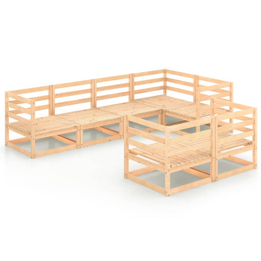 vidaXL 7 Piece Garden Lounge Set Solid Pinewood