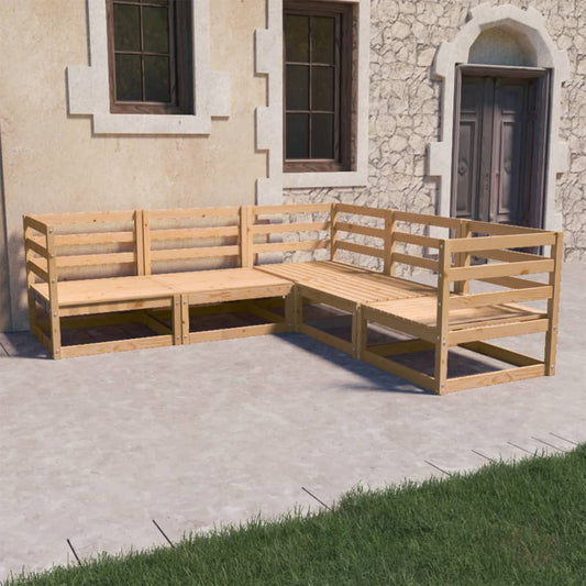 vidaXL 5 Piece Garden Lounge Set Solid Wood Pine