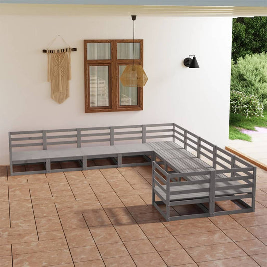 vidaXL 10 Piece Garden Lounge Set Solid Pinewood
