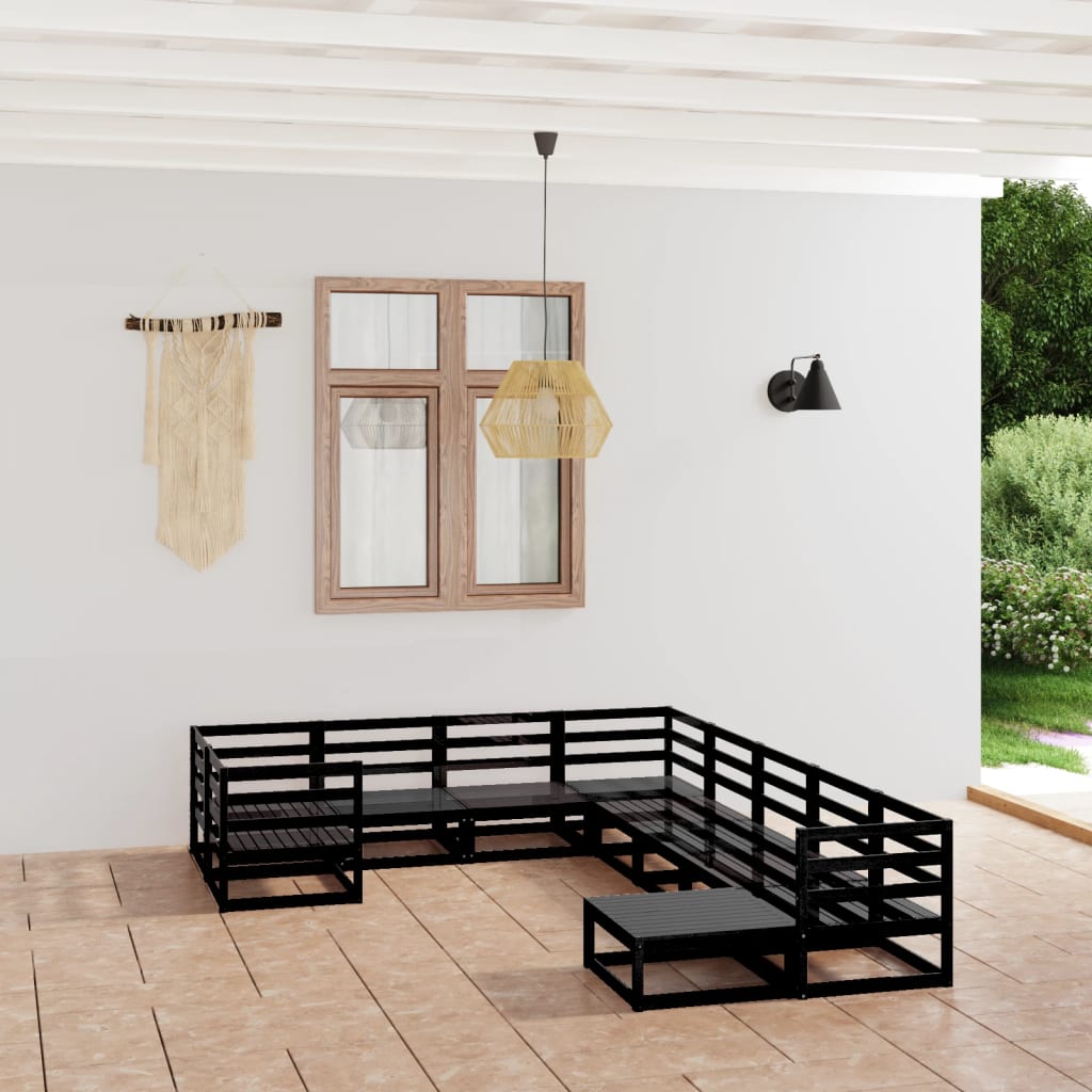 vidaXL 10 Piece Garden Lounge Set Solid Wood Pine
