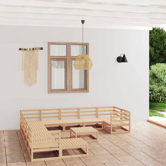vidaXL 12 Piece Garden Lounge Set Solid Pinewood