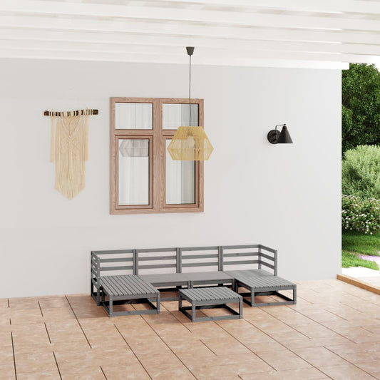 vidaXL 7 Piece Garden Lounge Set Solid Wood Pine